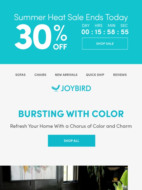 Joybird 30 off Sale Ends Tonight! Shop Now Before It's Over Milled