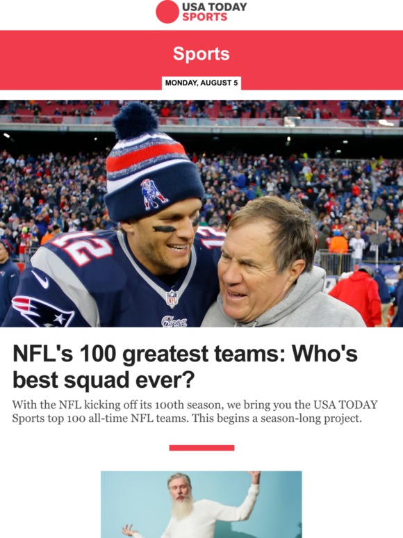 USA TODAY NFL's 100 greatest teams of all time Which squad is best in