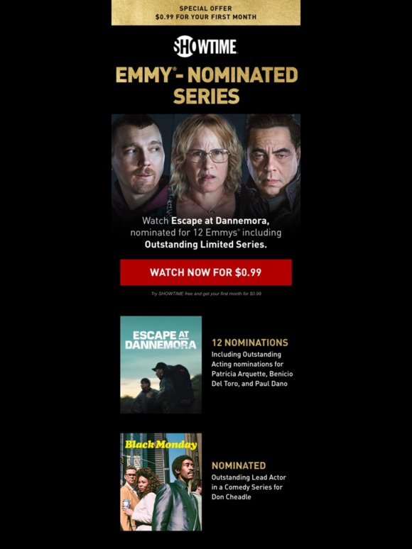 Watch Emmy-nominated series all month—for just $0.99