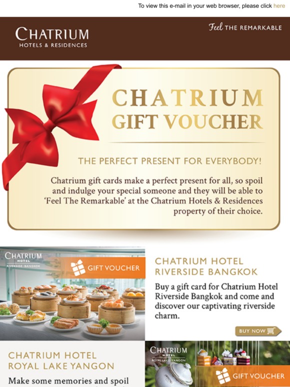 Chatrium Gift Voucher :: The perfect present for everybody