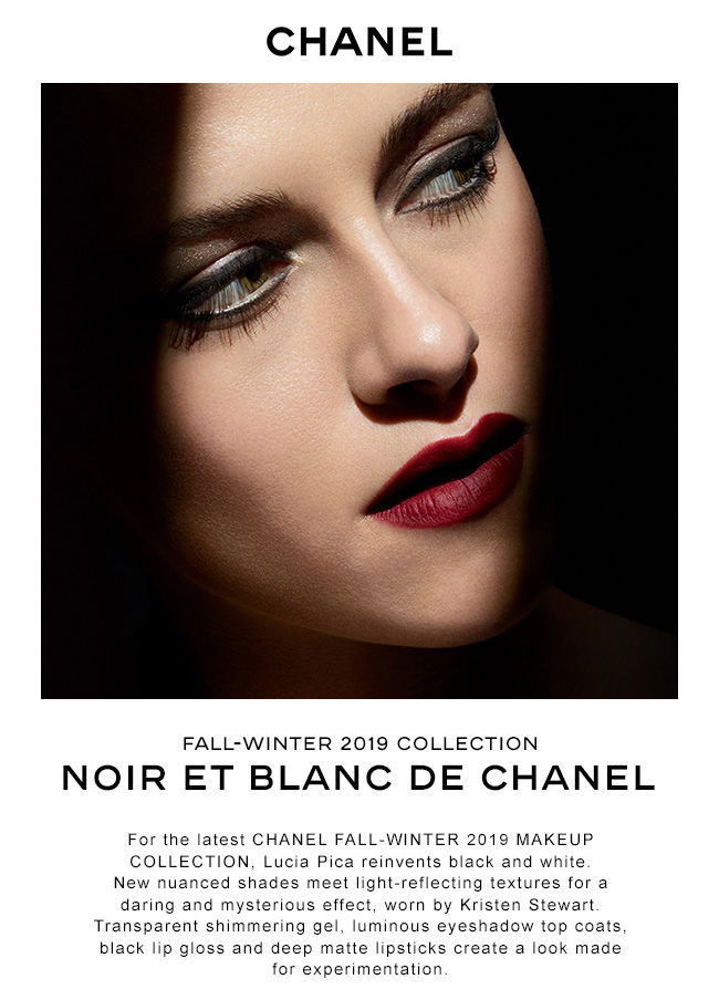 Kristen Stewart's All White For The Noir et Blanc de Chanel Fall/Winter  2019 Makeup Collection Launch - Red Carpet Fashion Awards