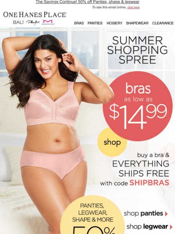 Hanes Big Savings on Bali, Playtex and Maidenform Bras + SHIPBRAS Free
