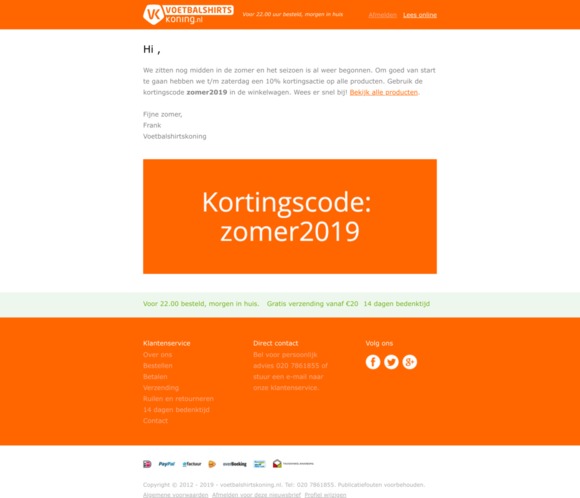 10% zomerkorting, mis het niet!