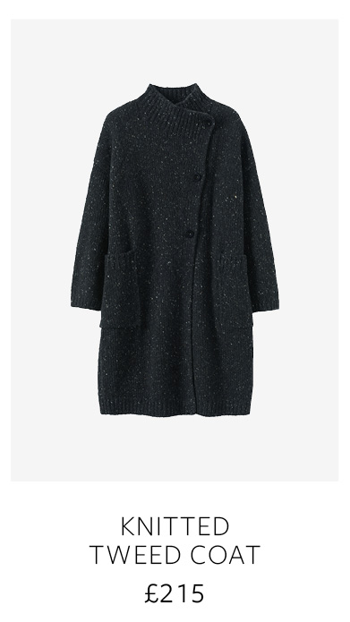 toast knitted tweed coat