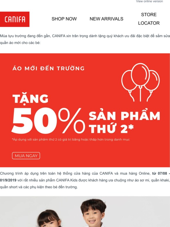 Áo Mới Đến Trường - Tặng 50% sản phẩm thứ 2