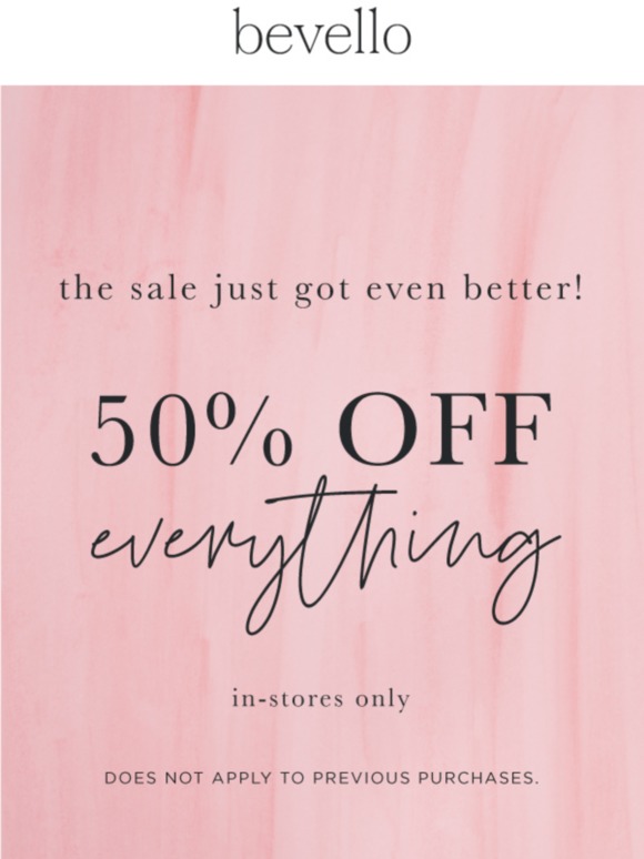 LAST DAY TO SHOP! IN STORE ONLY!