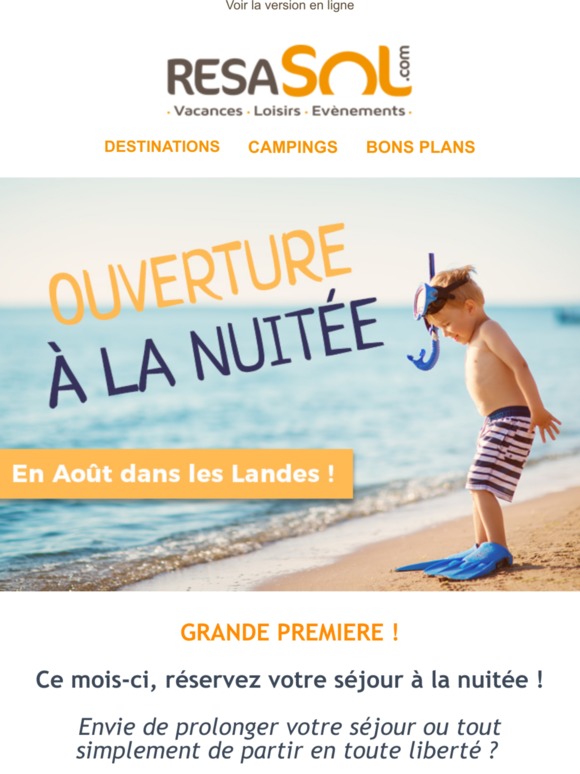 NEW 2019 : En Août, réservez votre séjour à la nuitée dans les Landes !