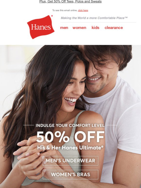 Hanes: 50% Off: His and Her Ultimate Underwear Upgrade | Milled