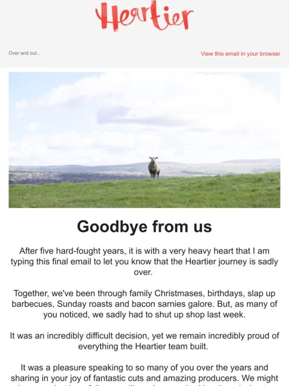 Goodbye from Heartier