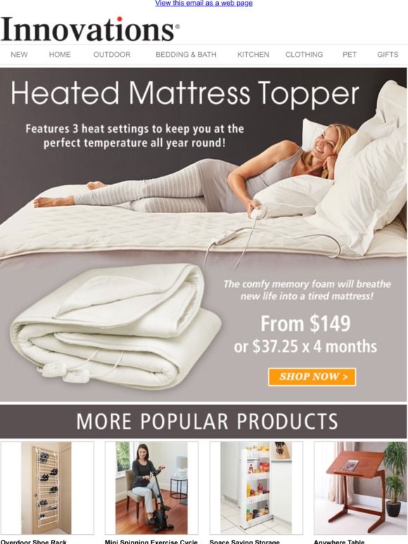 Innovations Heated Mattress Topper The ultimate in comfort & warmth