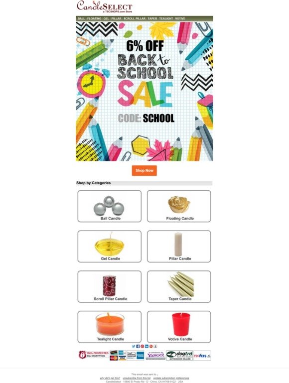 6% Off Back to School Sale