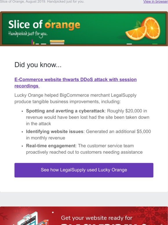 $20,000 in revenue saved by early DDoS attack detection using Lucky Orange
