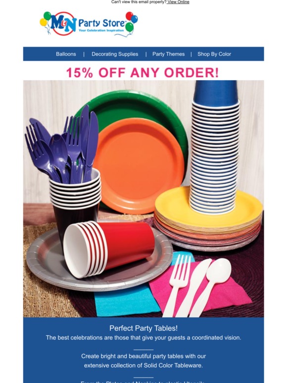 MN Party Store Dress Up Your Party Tables + Save 15! Milled