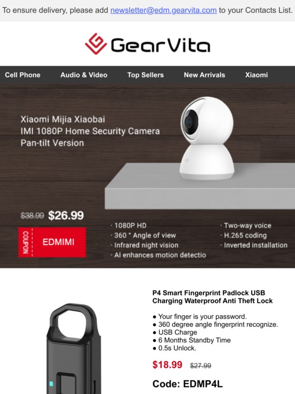 😎[Weekend Big Sale] Xiaomi Yeelight Night Light only 5.99, Smart Fingerprint Padlock 18.99, Car MP5 Audio Video Player 22.99, More Sale >>
