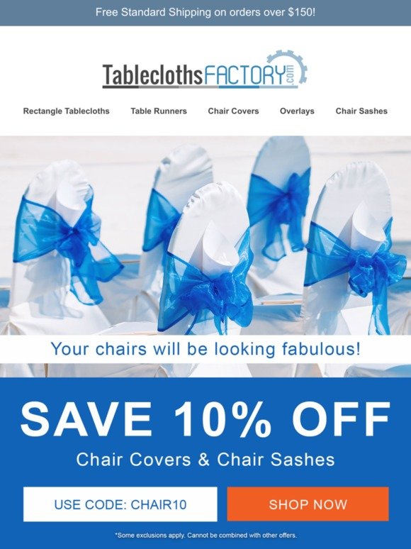 Elegant coupon for tableclothsfactory Tableclothsfactory Email Newsletters Shop Sales Discounts And Coupon Codes Page 15