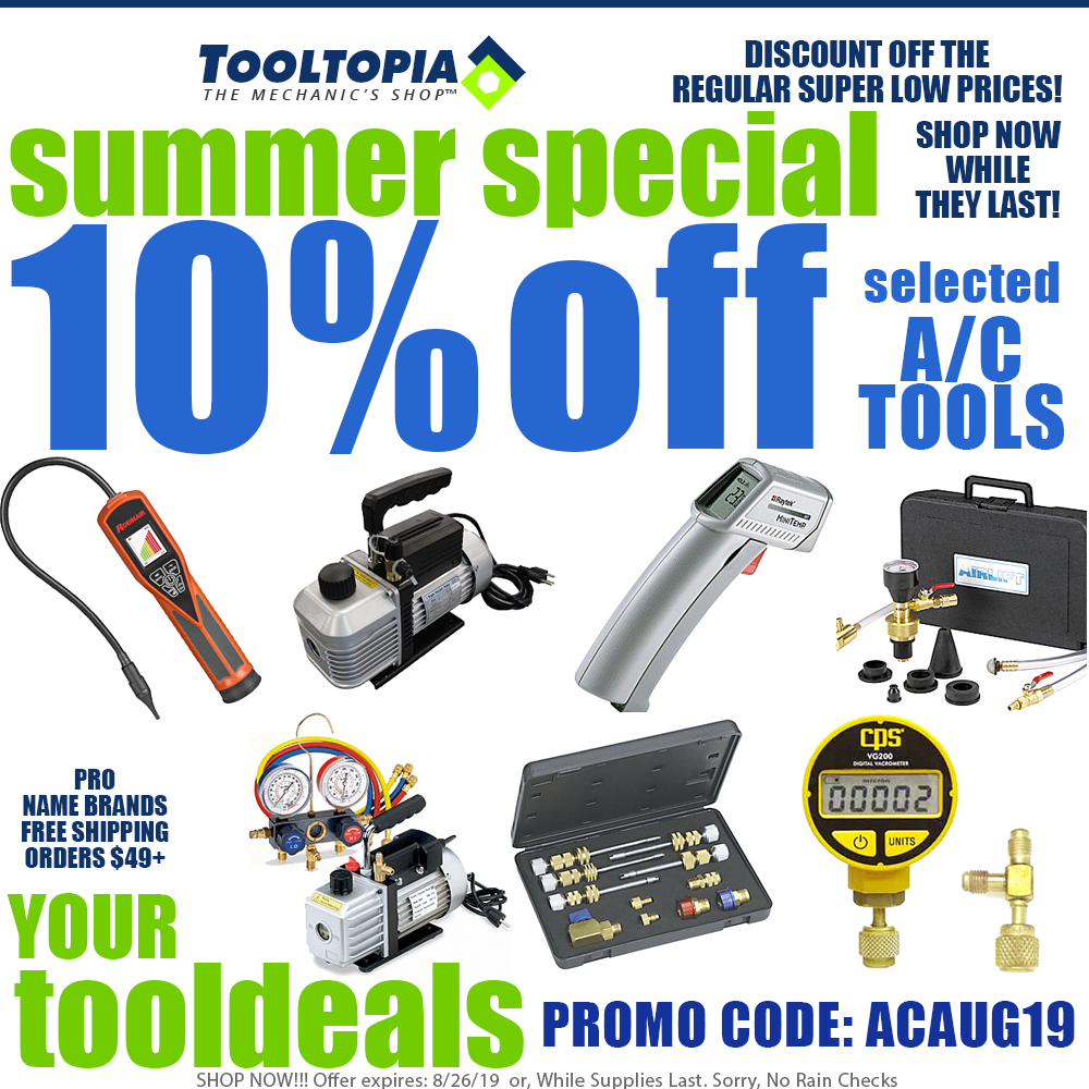 ToolTopia.com: Get Your Promo Code for 10% OFF A/C Tools | Milled
