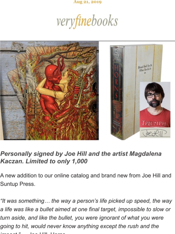 brand new S/L from Joe Hill , Save 15% w/promo code