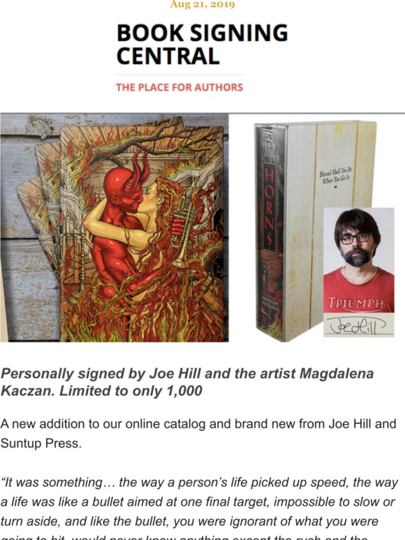 brand new S/L from Joe Hill , Save 15% w/promo code