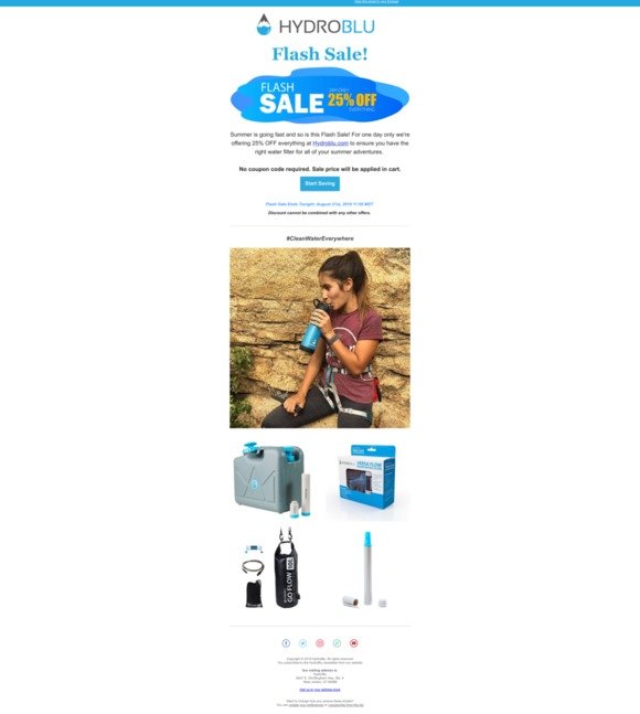 💦 HydroBlu Flash Sale = 25% OFF Sitewide!⚡