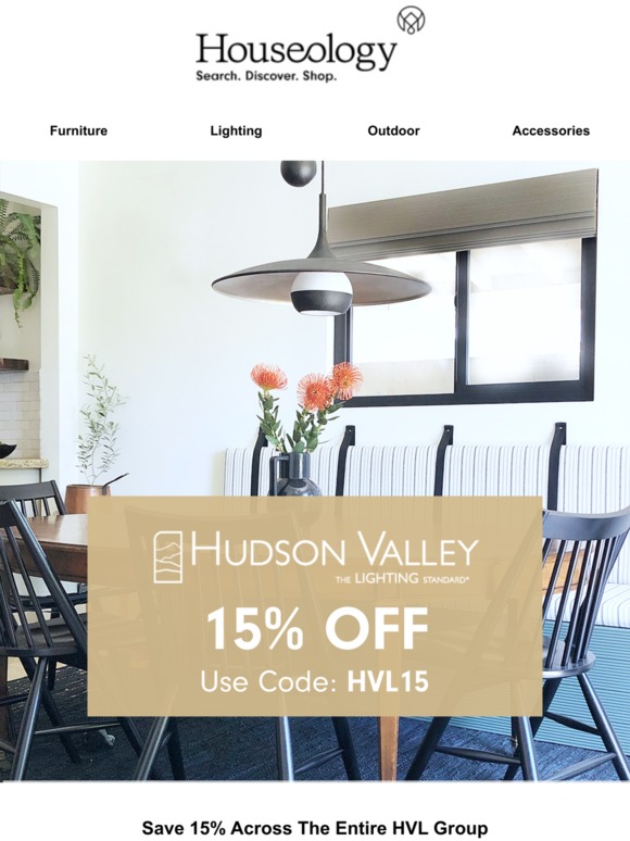 Houseology Exclusive: 15% Off ALL Hudson Valley Lighting Brands!