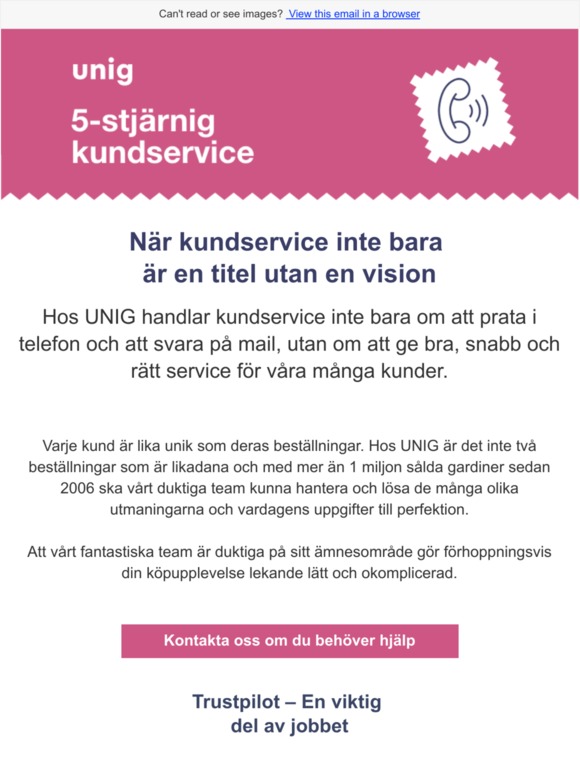 5-stjärnig kundservice