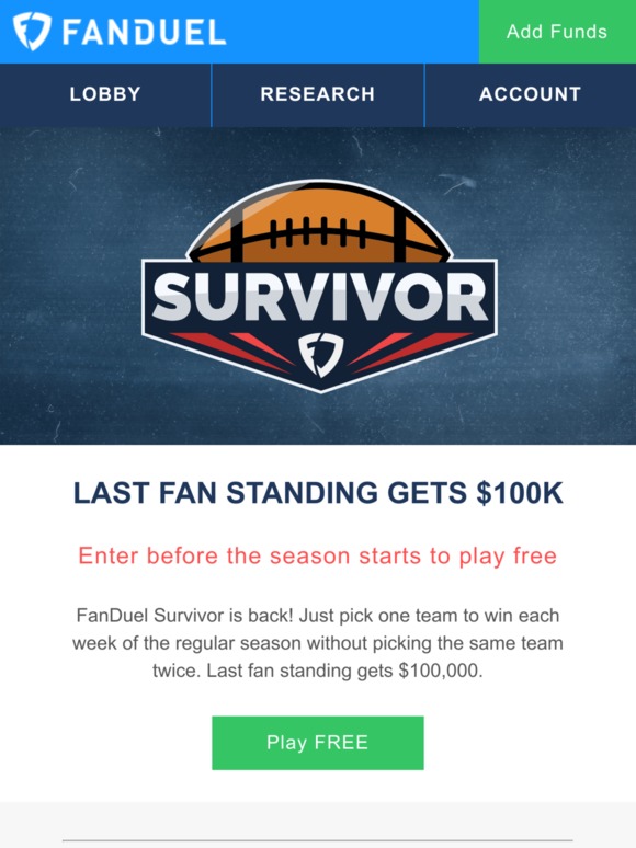 FanDuel: Free $10,00 Gridiron Pick'em Game