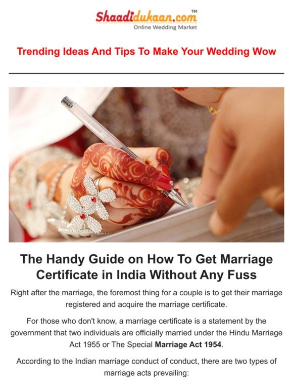 The Handy Guide on How To Get Marriage Certificate in India Without Any Fuss