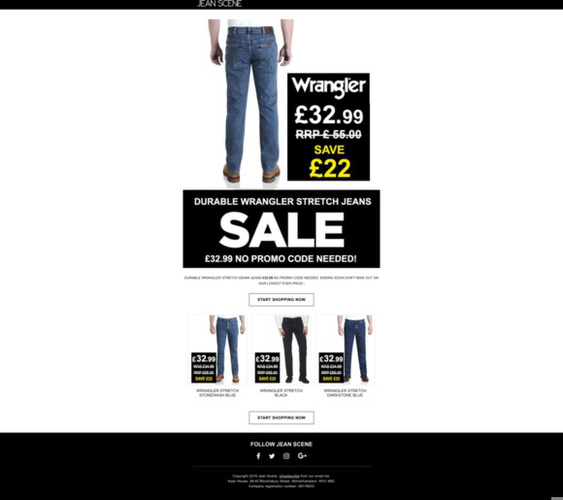 Jean Scene: Exclusive | Extra £5 Off Wrangler Texas Jeans | Promo Code  Fiver | Milled