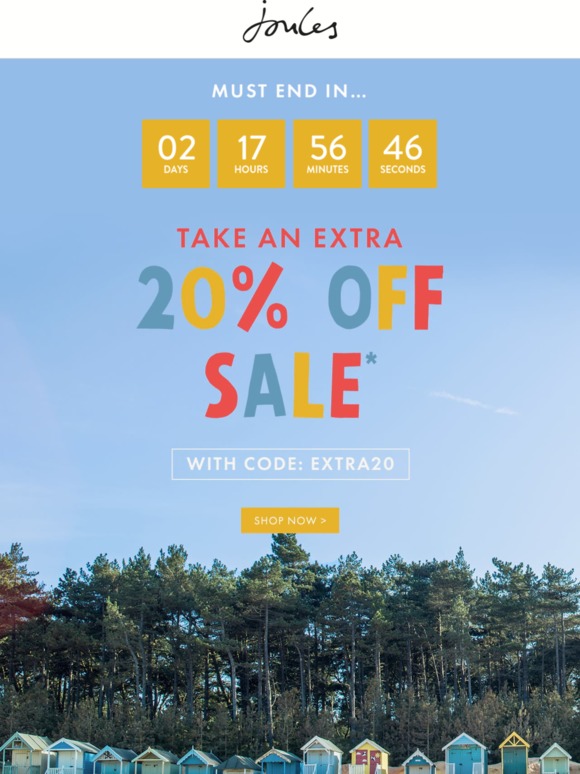Joules Keep your cool and get an extra 20 off sale while you still