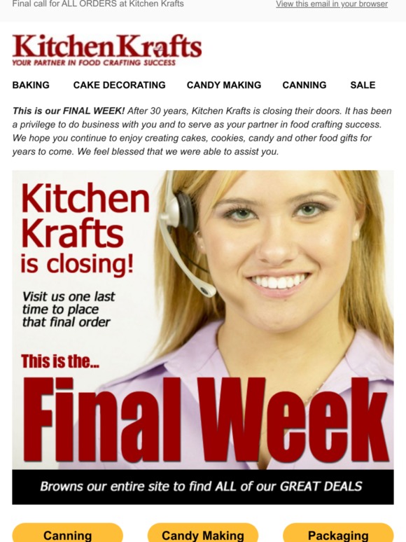 Kitchen Krafts FINAL WEEK! This is it! ORDER NOW! Milled