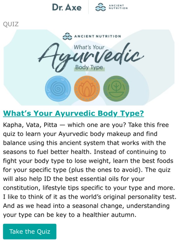 Dr. Axe QUIZ What’s your Ayurvedic body type? Milled