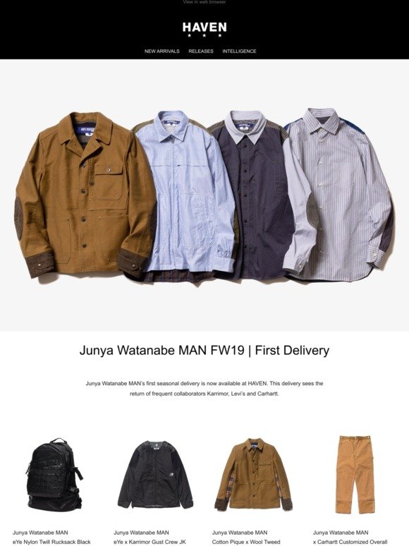 Haven: Junya Watanabe MAN | CDG HOMME | adidas ZX 4000 4D | Milled