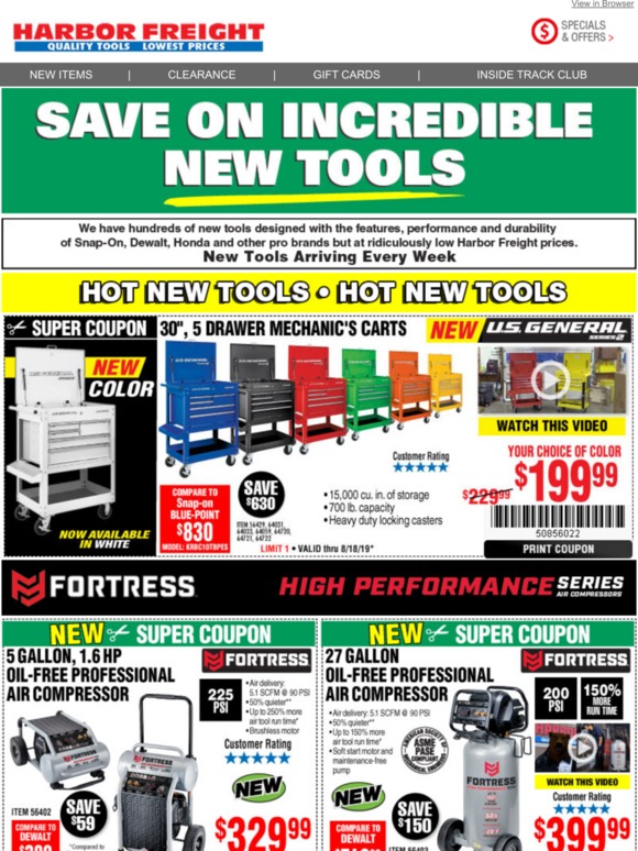 Harbor Freight Tools Check Out our HOT NEW TOOLS Milled