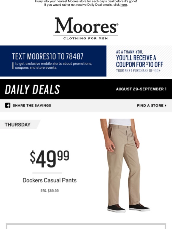 Moores dockers pants Clearance