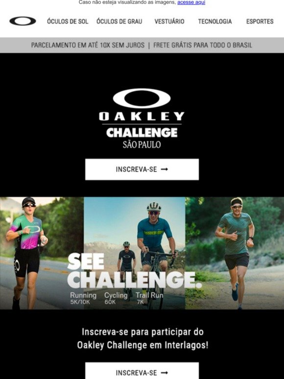 Inscreva-se para participar do Oakley Challenge em Interlagos!
