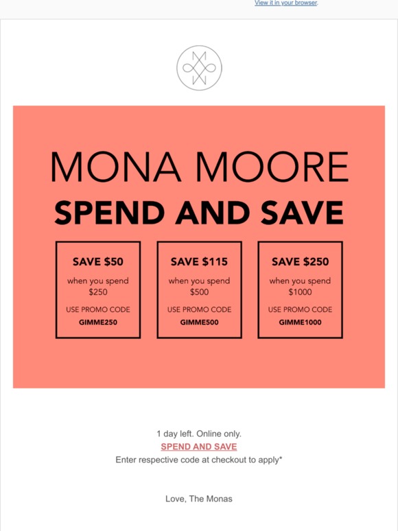 THIS WEEKEND ONLY. Spend and Save up to $250!