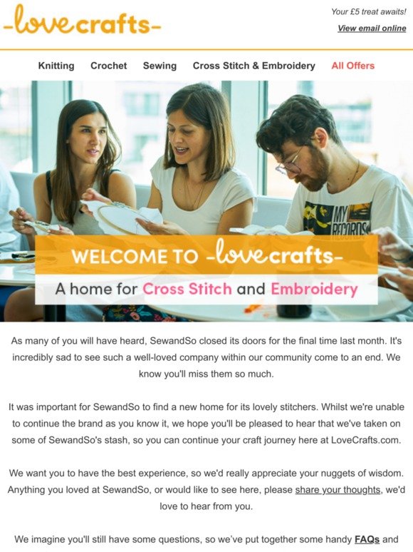 Welcome to LoveCrafts, the new home of SewandSo