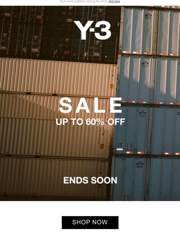 Y-3 SALE: UP TO 60% OFF