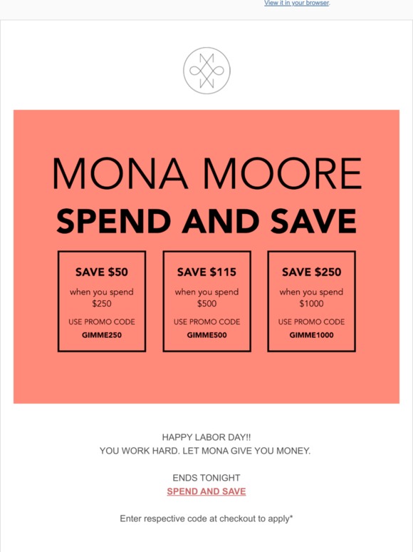 Happy Labor Day! FINAL CHANCE TO SHOP AND SAVE