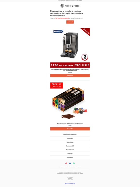 💥 Nouveau Espresso broyeur DeLonghi Couleur Titanium