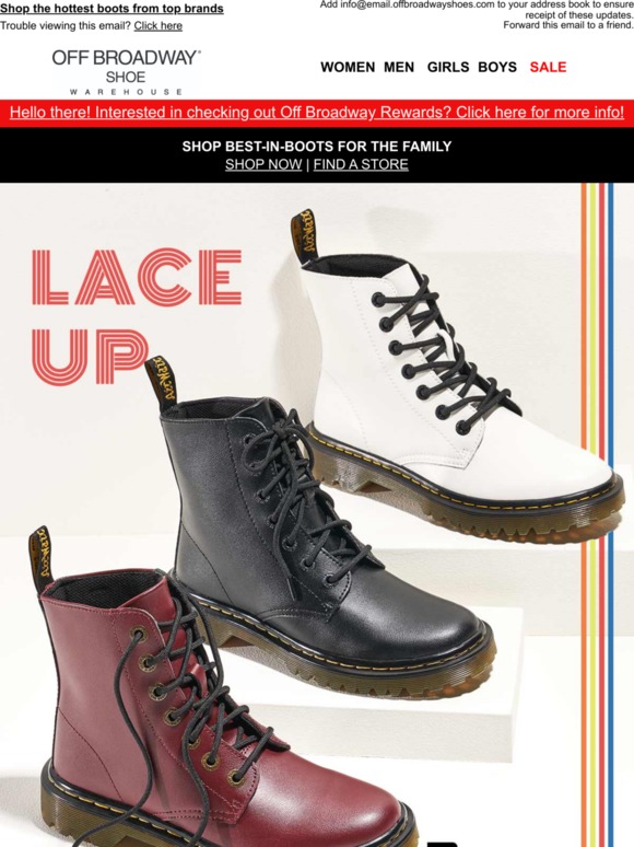 Off broadway 2025 shoes doc martens