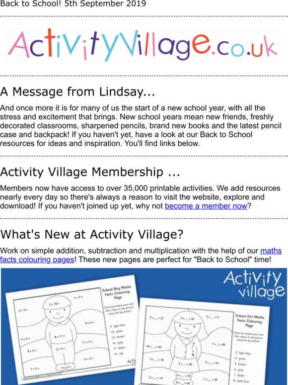 What's New at Activity Village?