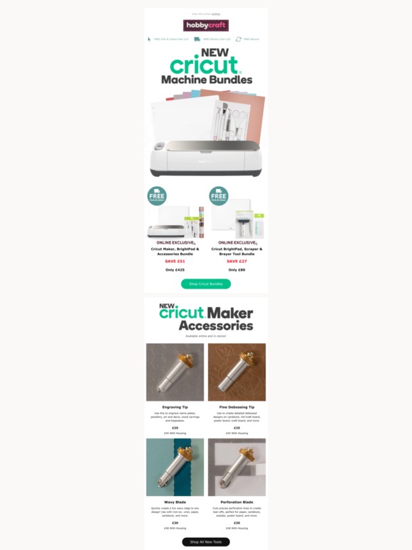Hobbycraft NEW Cricut Maker Bundles Milled