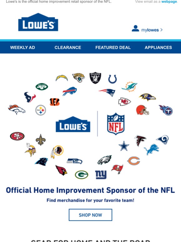 Lowes NFL Gear is Now Available at Lowe's! Milled