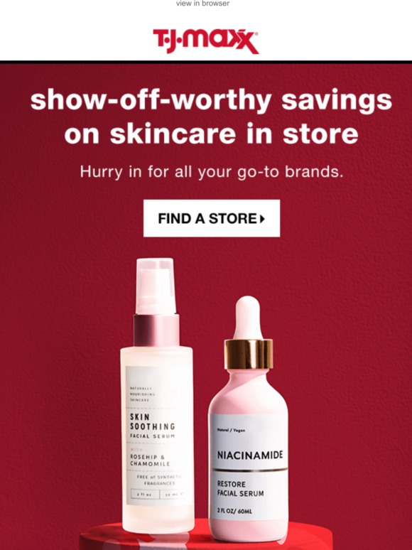 TJ Maxx Top skincare brands now in store Milled