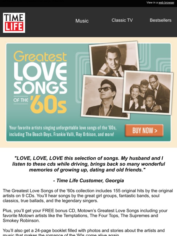 TimeLife Com Greatest Love Songs Of The 60s Is A Hit Milled   C@2x 