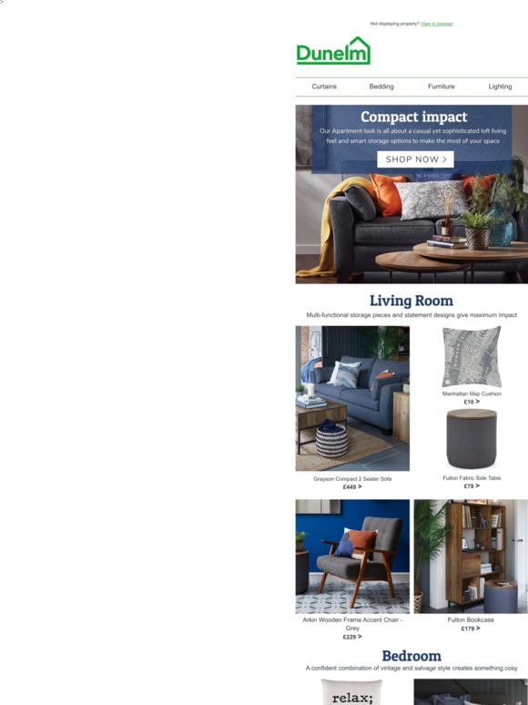 Dunelm Good things come in small spaces Milled