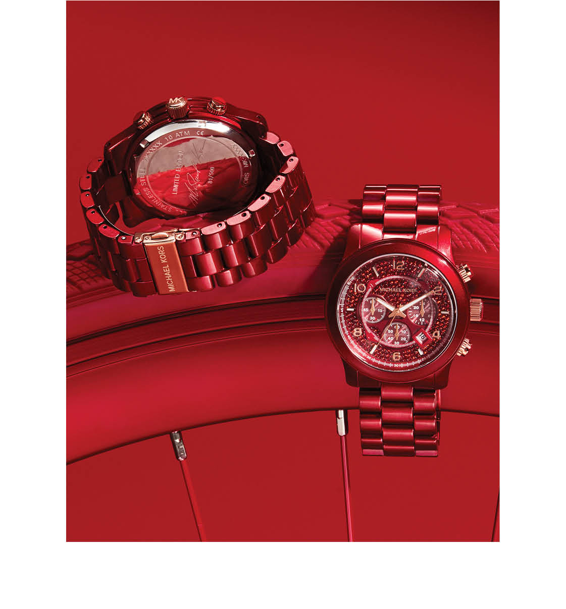 michael kors red watch limited edition