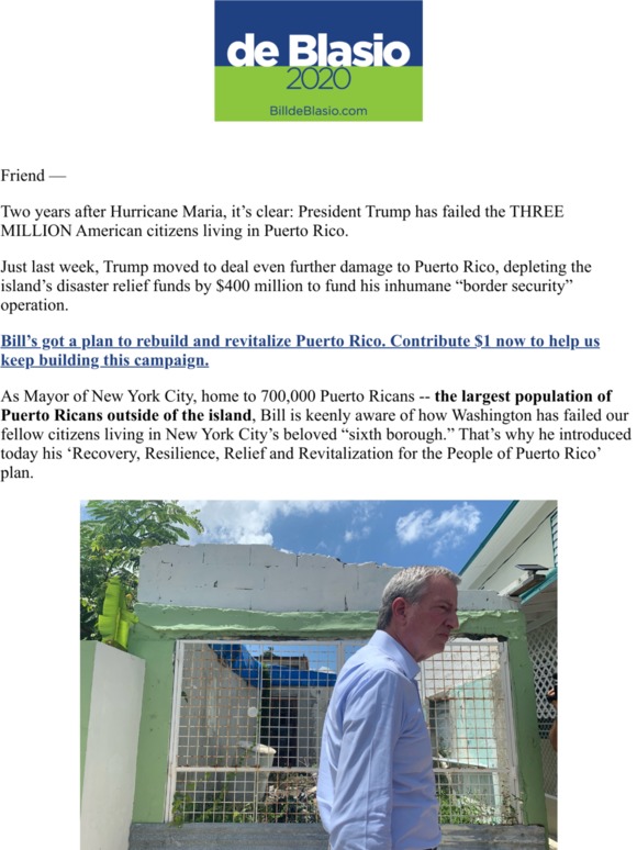 Bill's plan for Puerto Rico
