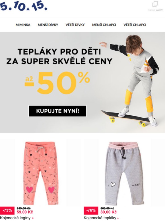 ★★ Tepláky pro děti za super skvělé ceny!